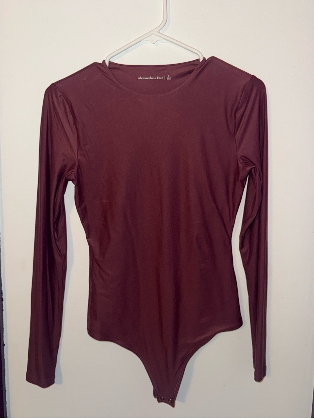 Abercrombie & Fitch Women's Long-Sleeve Bodysuit Dark Pink